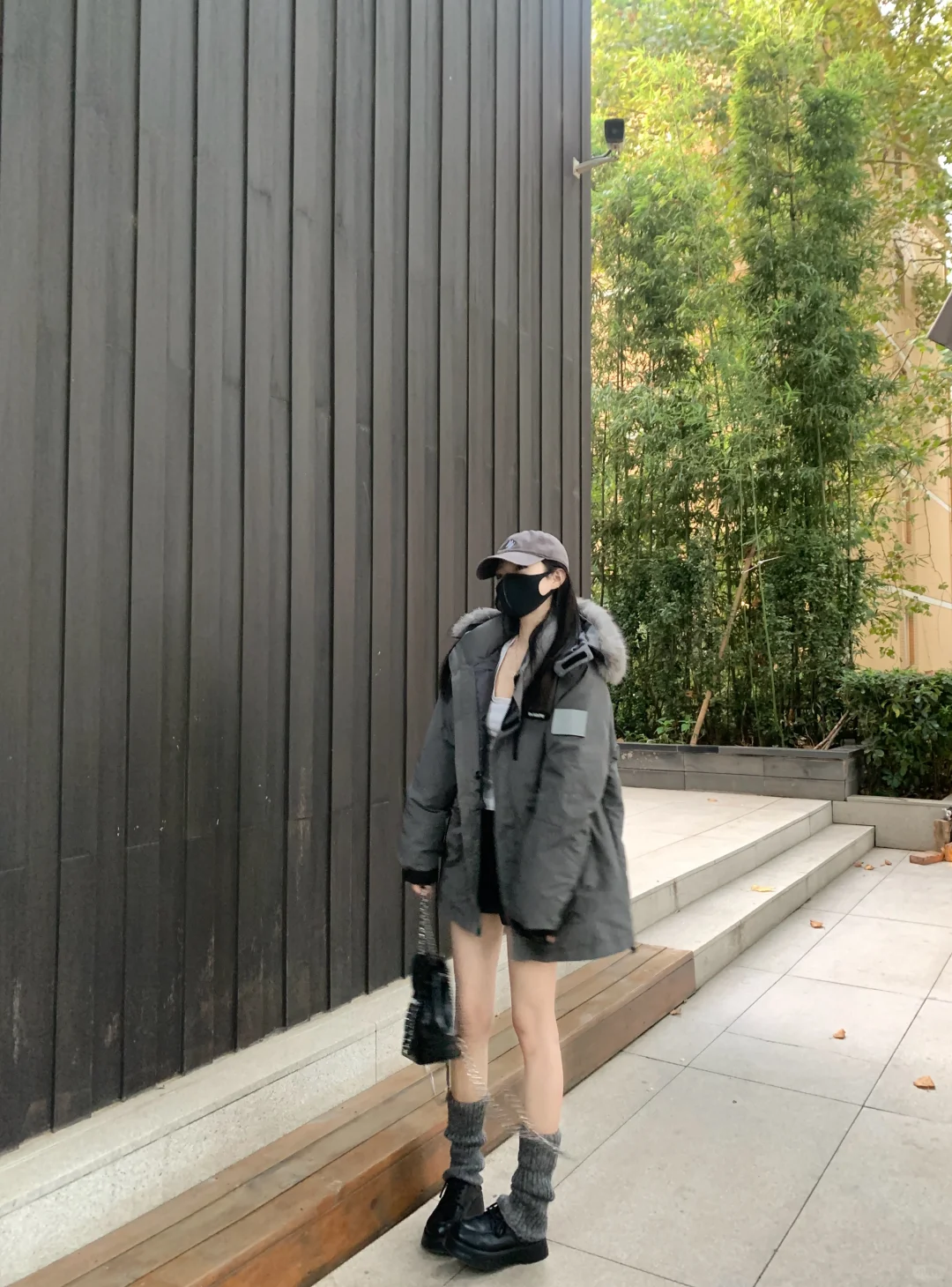 降温ootd灰色派克羽绒服好好看！