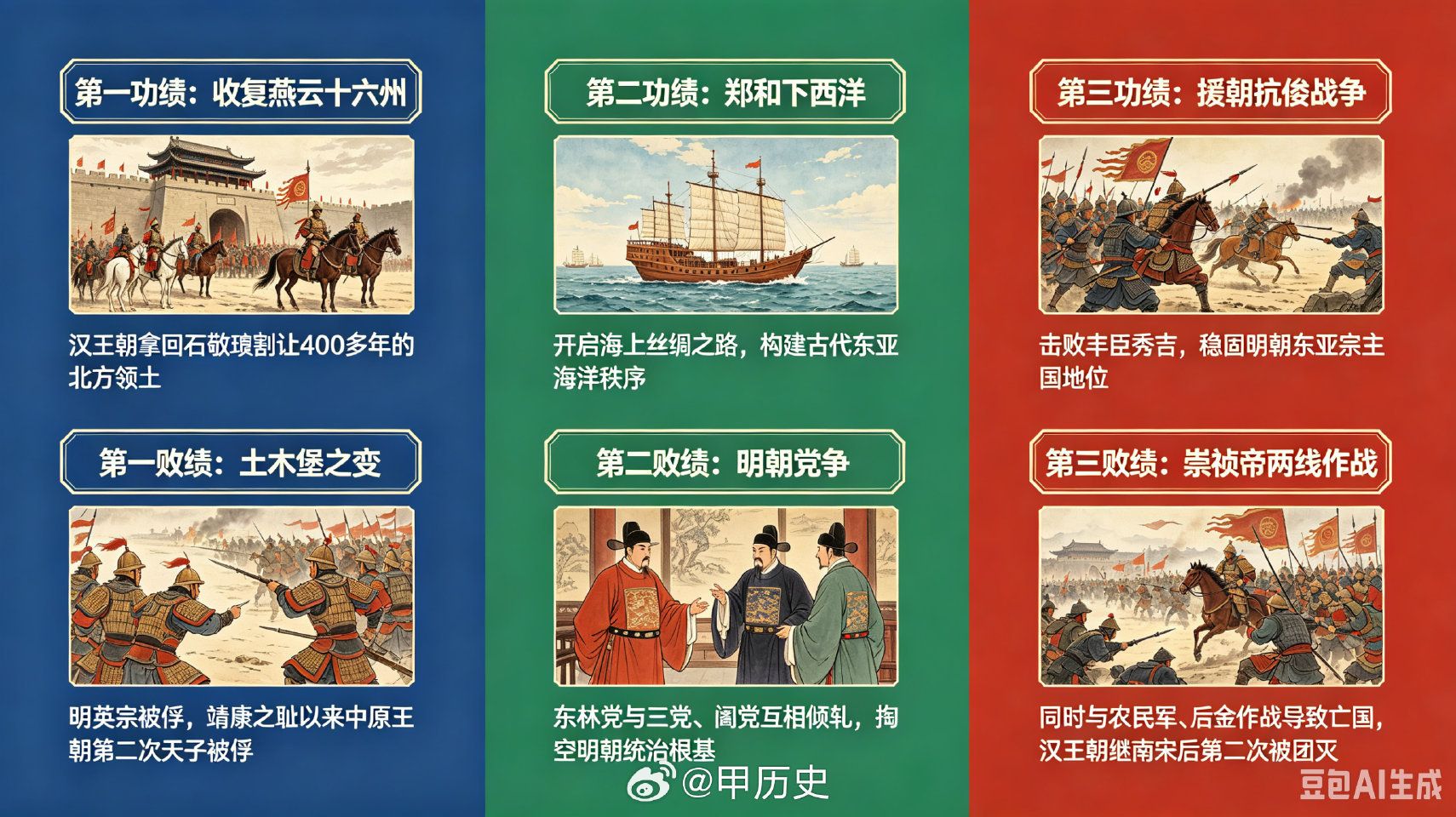 【明朝三大功绩与三大败绩】第一功绩，收复燕云十六州，汉王朝拿回石敬瑭割让以来40