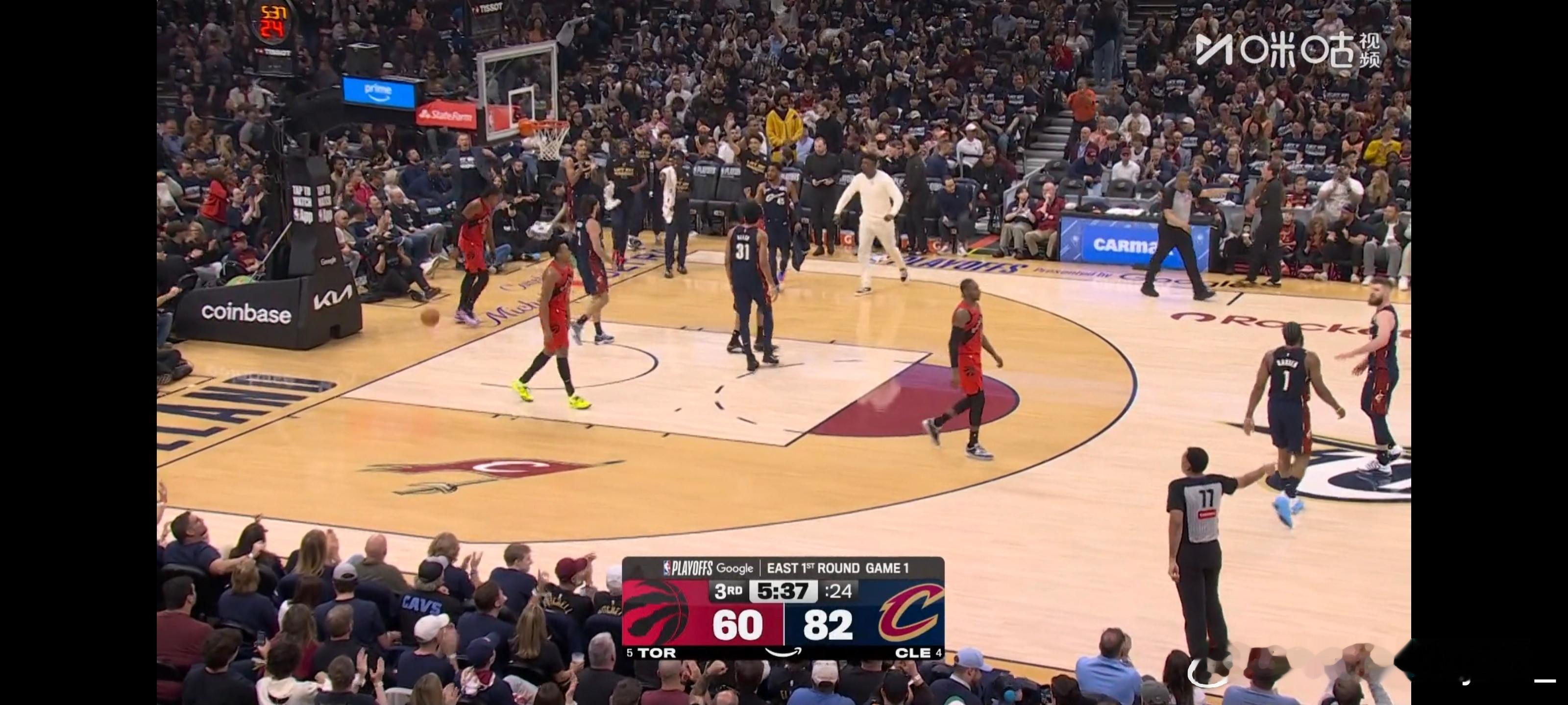 比赛打到这个时候就花的差不多了吧 斯特鲁斯在猛龙禁区作威作福，无敌啦猛龙vs骑士