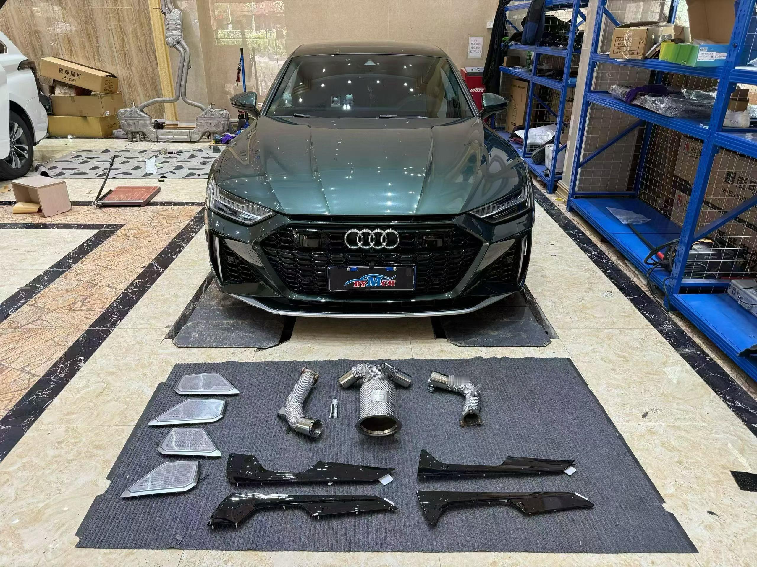 奥迪A7 C8换副“好嗓子”。CSK 200钼头段上身，声浪浑厚不炸街，油门响应