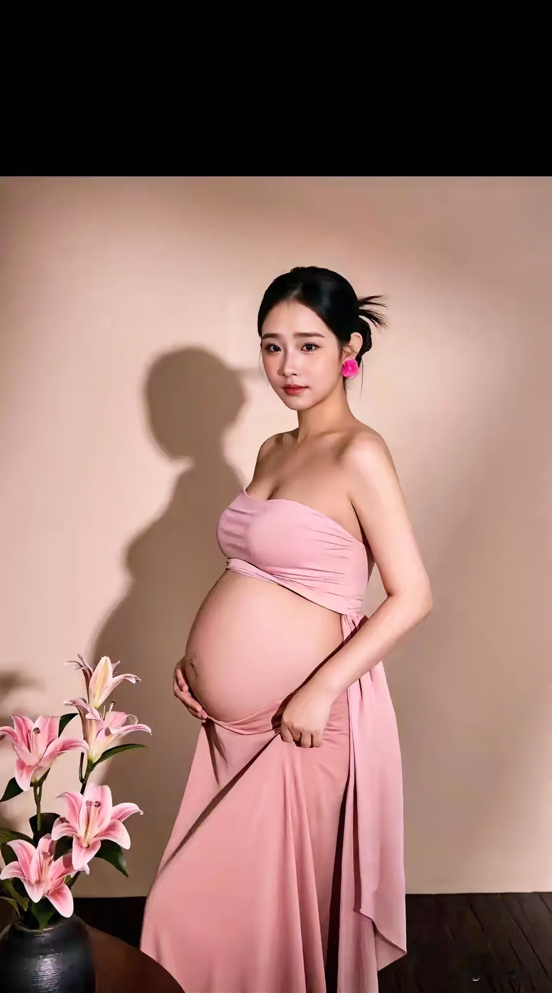 温柔孕照，身着粉色连衣裙的美丽孕妈，定格幸福时刻
气质孕妈照 温柔孕妈写真 温柔