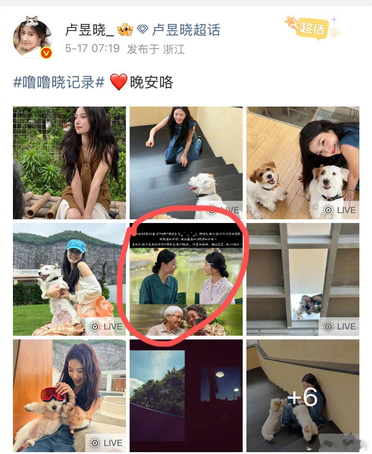 卢昱晓发微博，向《给阿嬷的情书》剧组道歉。 她发微博日常，先是发了屏摄，被指出不