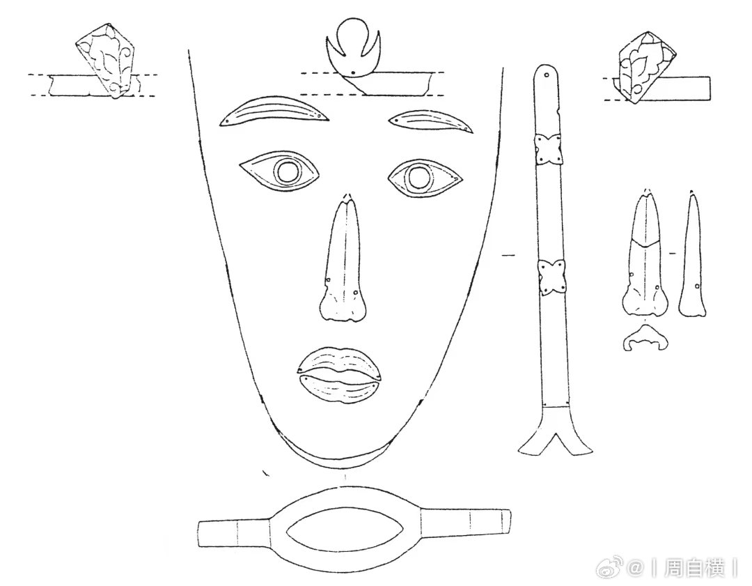 史道德墓金覆面在古代丧葬文化中，“覆面”指的是人死后直接覆盖在逝者脸部的物品。它