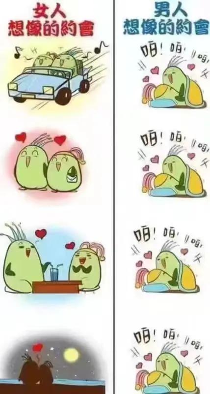 男女对约会画面想象的区别[呲牙]