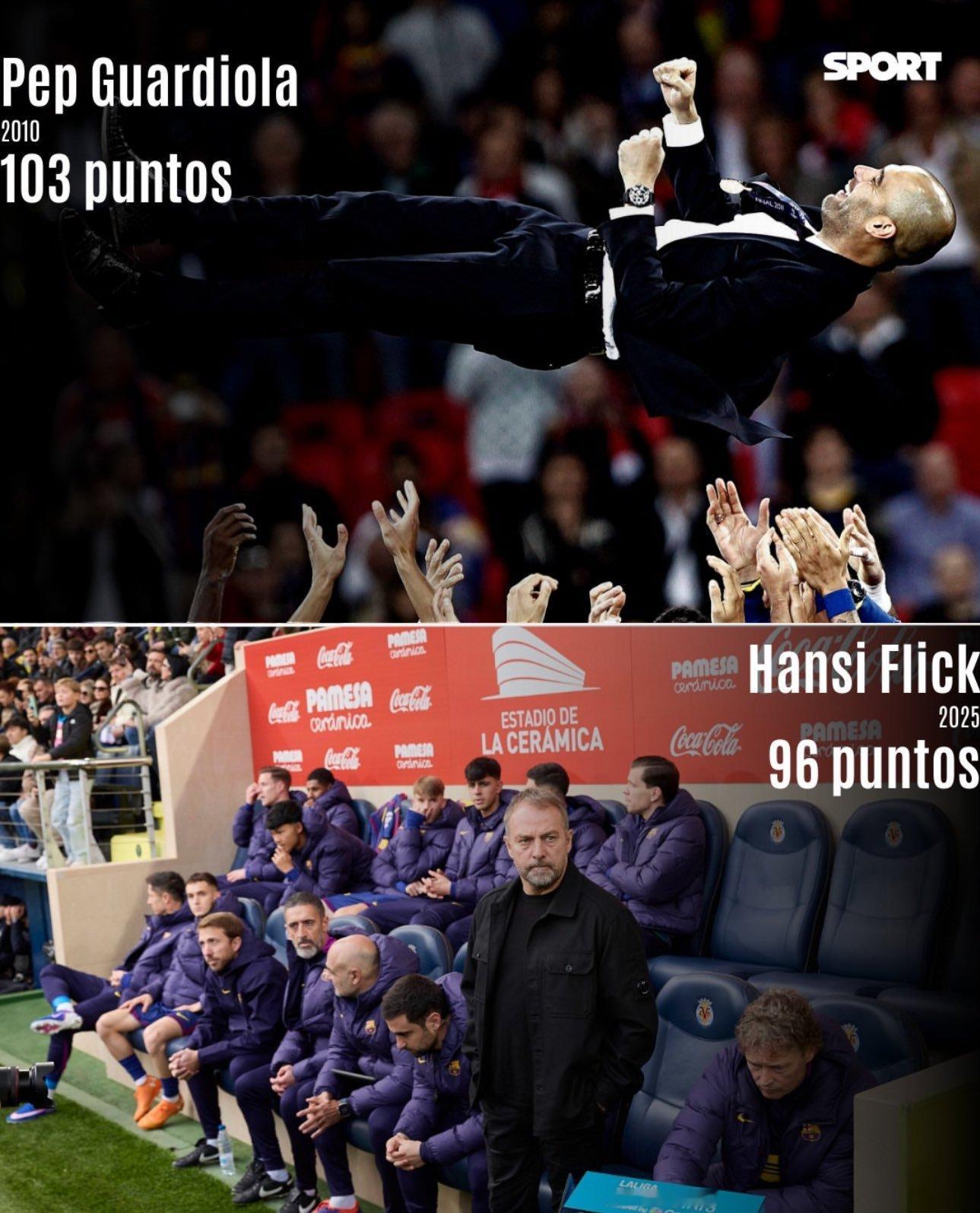 每体：2025 年，弗里克执教的巴塞罗那在联赛中取得了 96 分，这是该队历史上