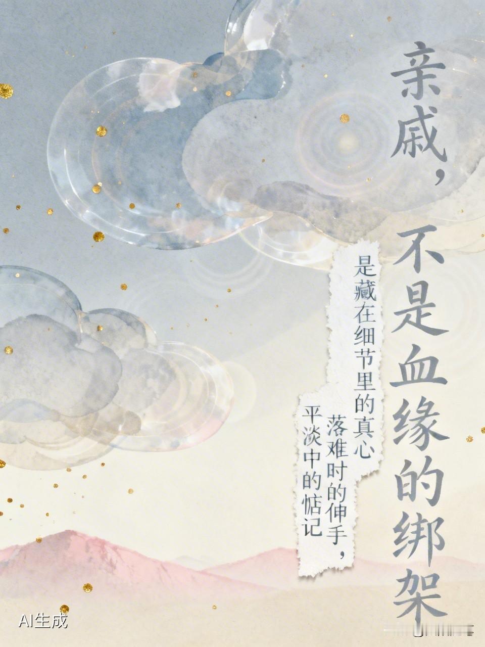 亲戚，啥是亲戚
亲戚，不是靠血缘绑架的关系，不是逢年过节必问的窥探，更不是需要时
