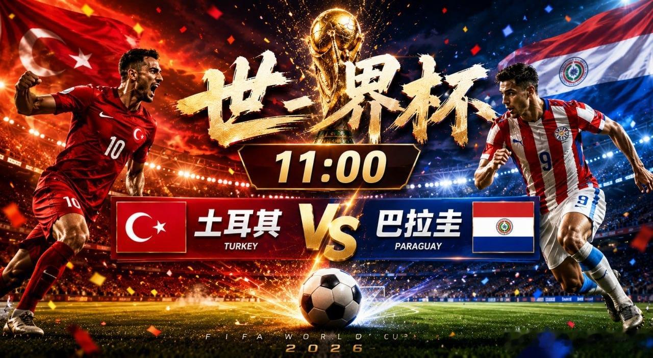 ⚽️大战一触即发！世界杯 11:00足球预测土耳其vs巴拉圭 红色狂潮对决南美劲