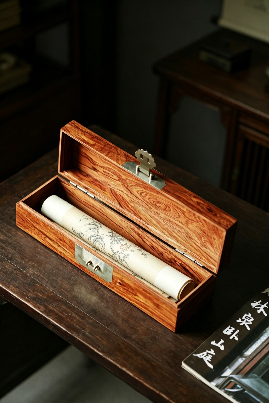 海黄 | 画盒/收纳盒甄选海黄老料，全独板制，榫卯结构，纹路奇异，器型端庄，简约