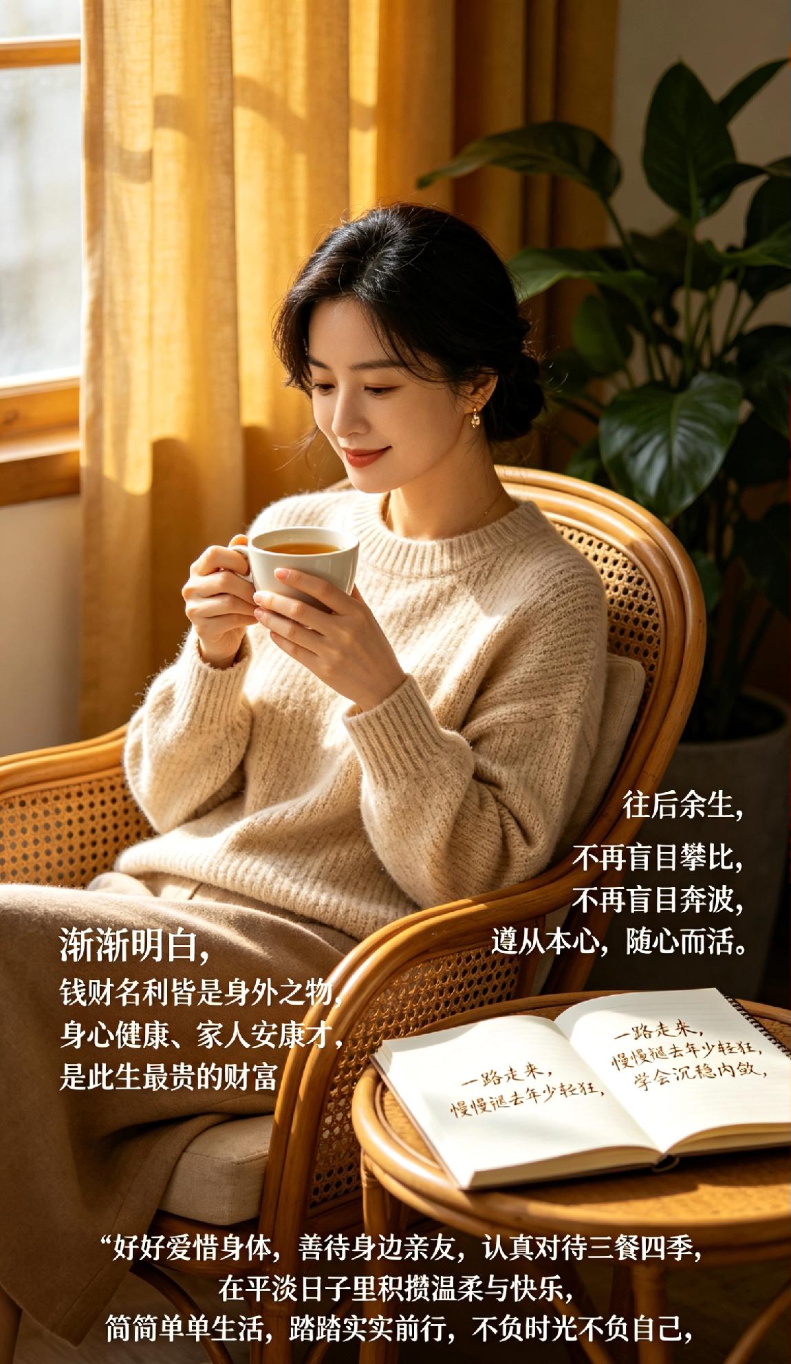 一路走来，慢慢褪去年少轻狂，学会沉稳内敛。渐渐明白，钱财名利皆是身外之物，身心健