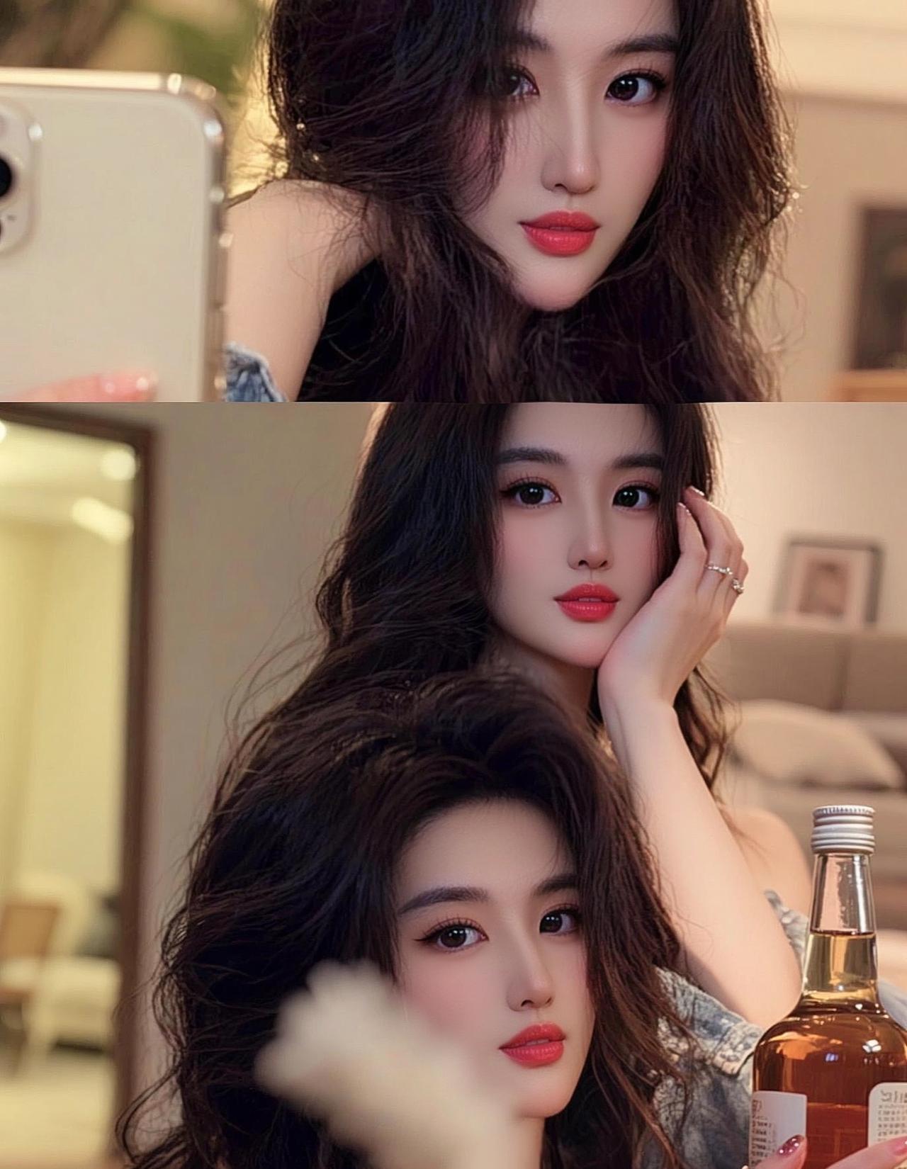 口红色号拍照好看AI居家氛围感自拍 随变ai随便玩 好看 美女