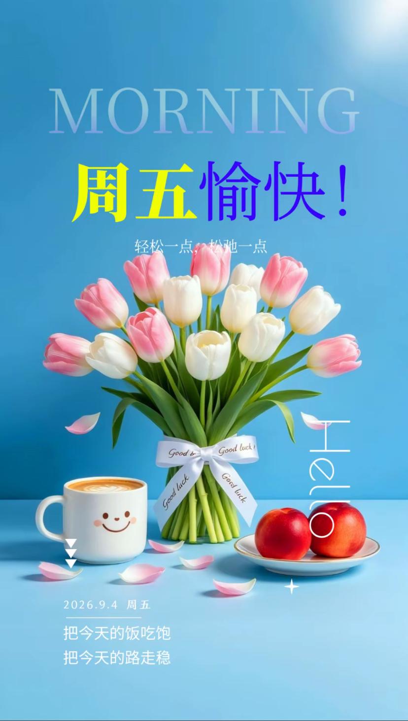 秋晨寄语，露凝碧叶凝清韵，风送秋光入画屏。
2026./09.04.
[微风][