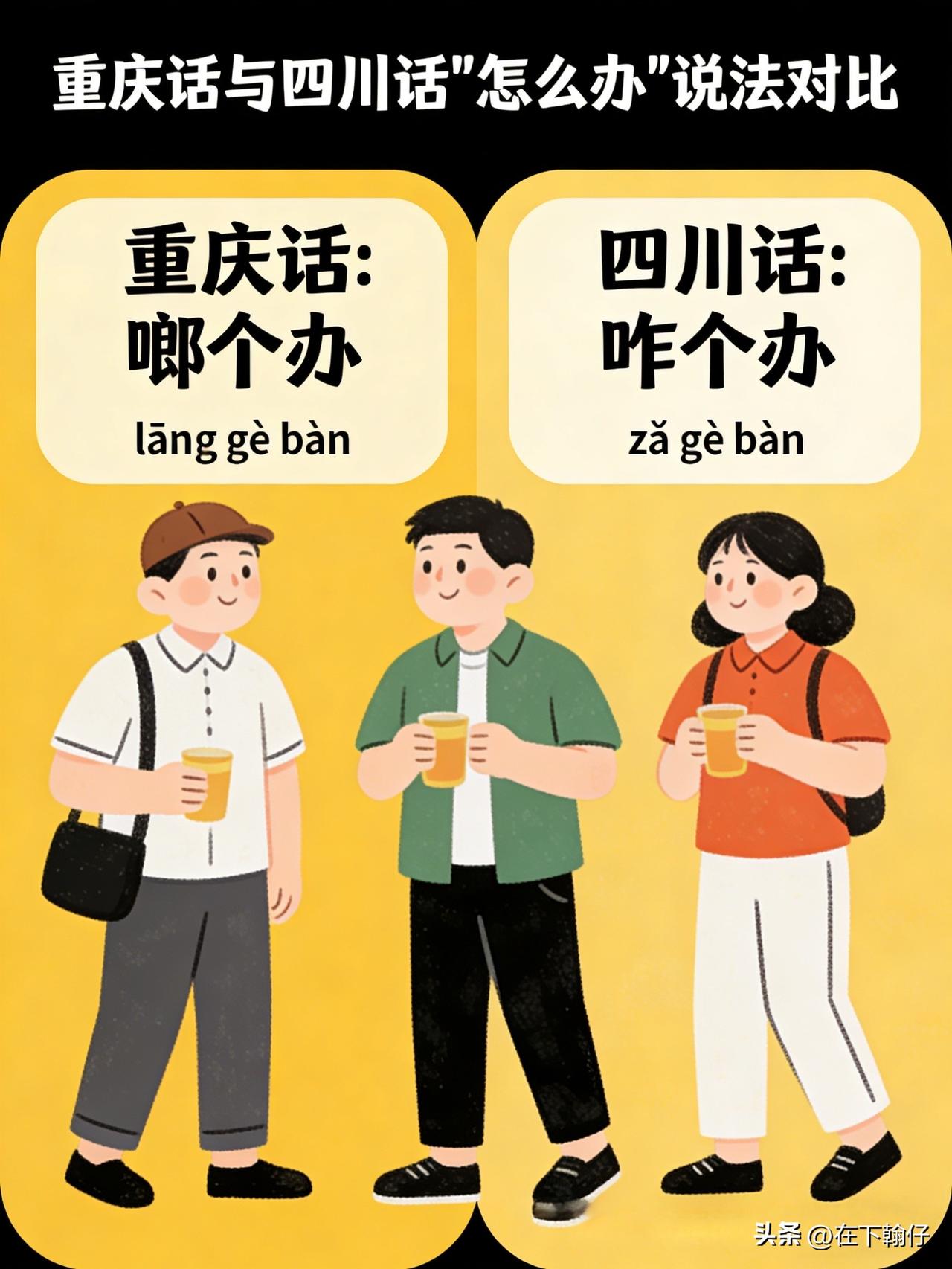 1. 万能通用版
啷个办（lǎng gò bàn）：重庆及川东地区最地道，适用9