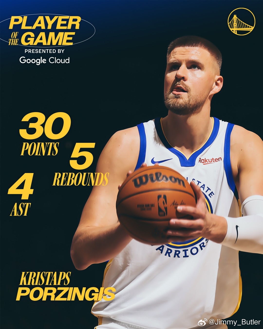 68/82. W.金州勇士 吉米巴特勒 NBA