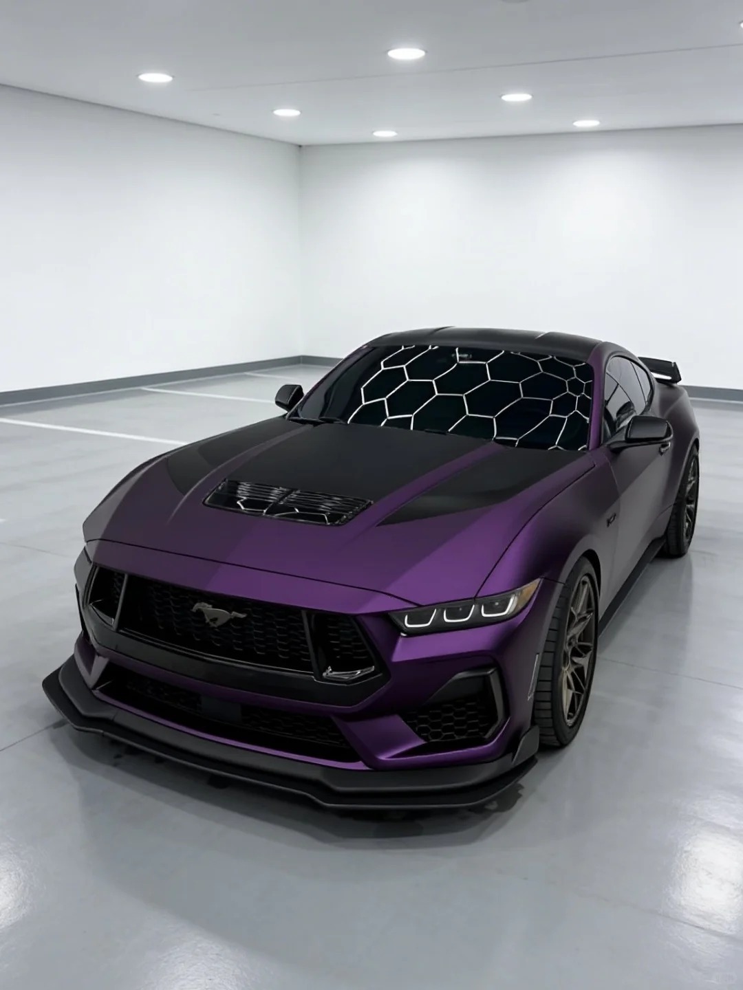 晚上好，哑光紫色的Mustang，气场更强了车的新衣