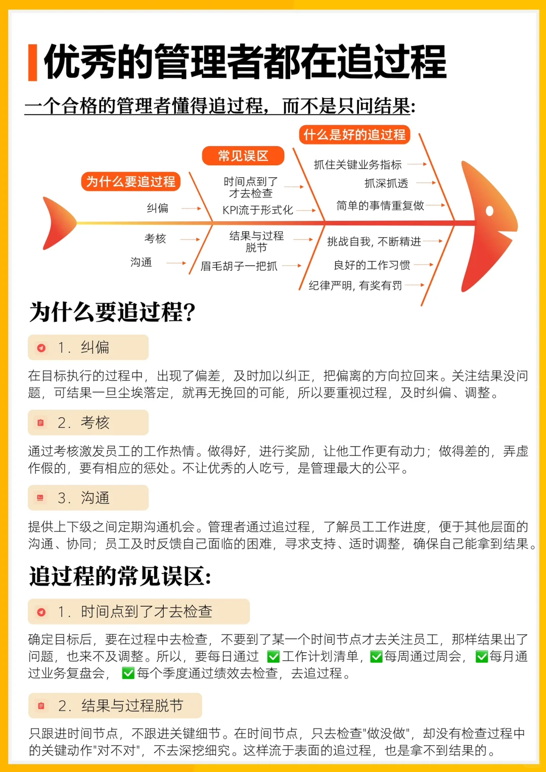✅优秀的管理者都在追过程，而不是只问结果