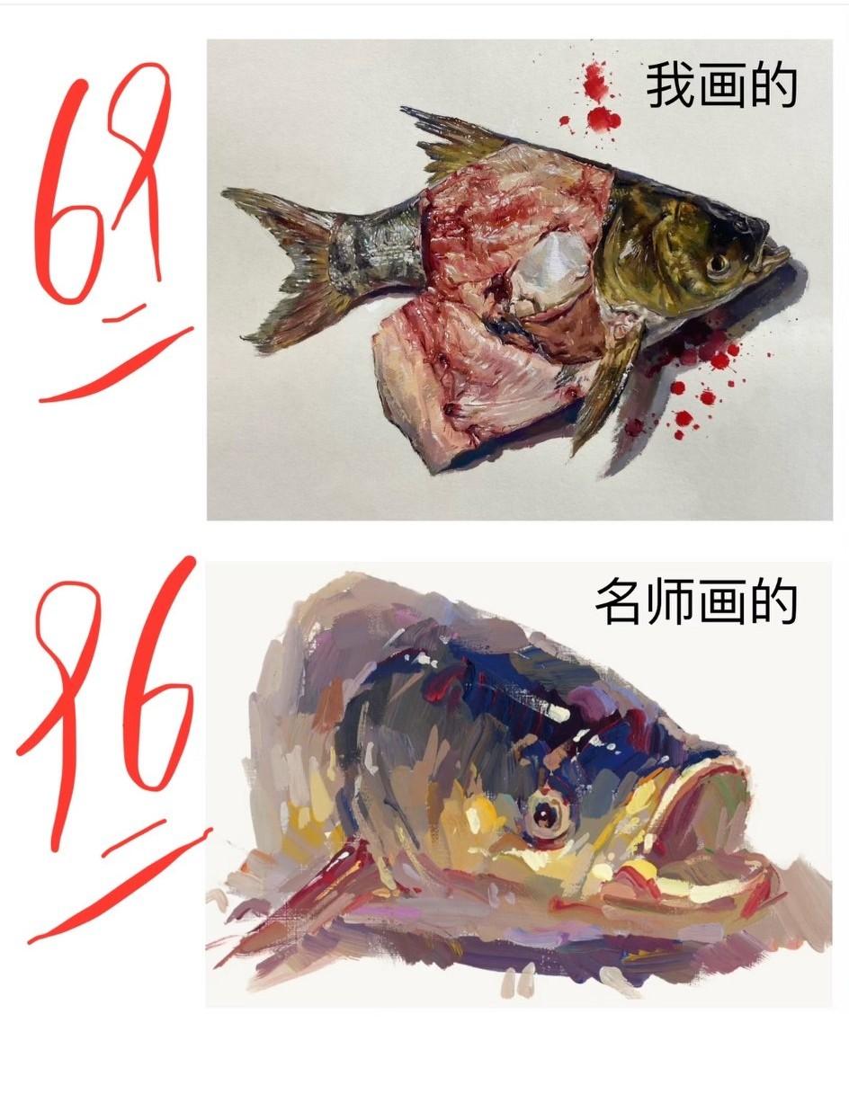 两幅画的分数是不是搞错了？我认为两幅画的分数应该互相对调一下才正确，你们说呢？[