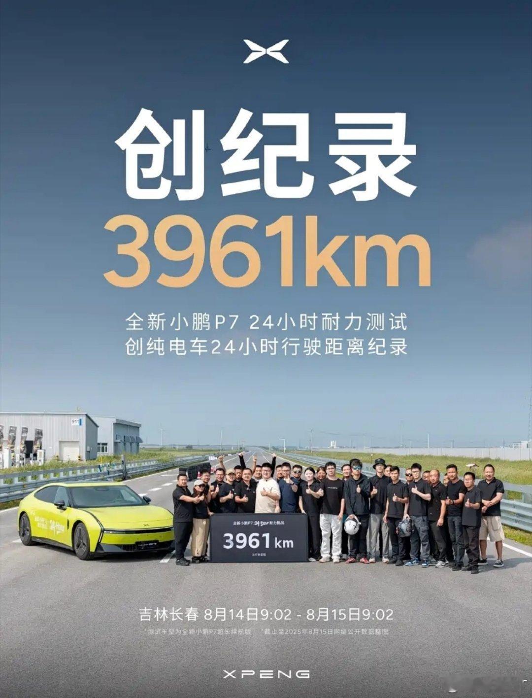 小鹏P7创24小时耐力测试新纪录小鹏P7创24小时耐力测试新纪录 ​​​