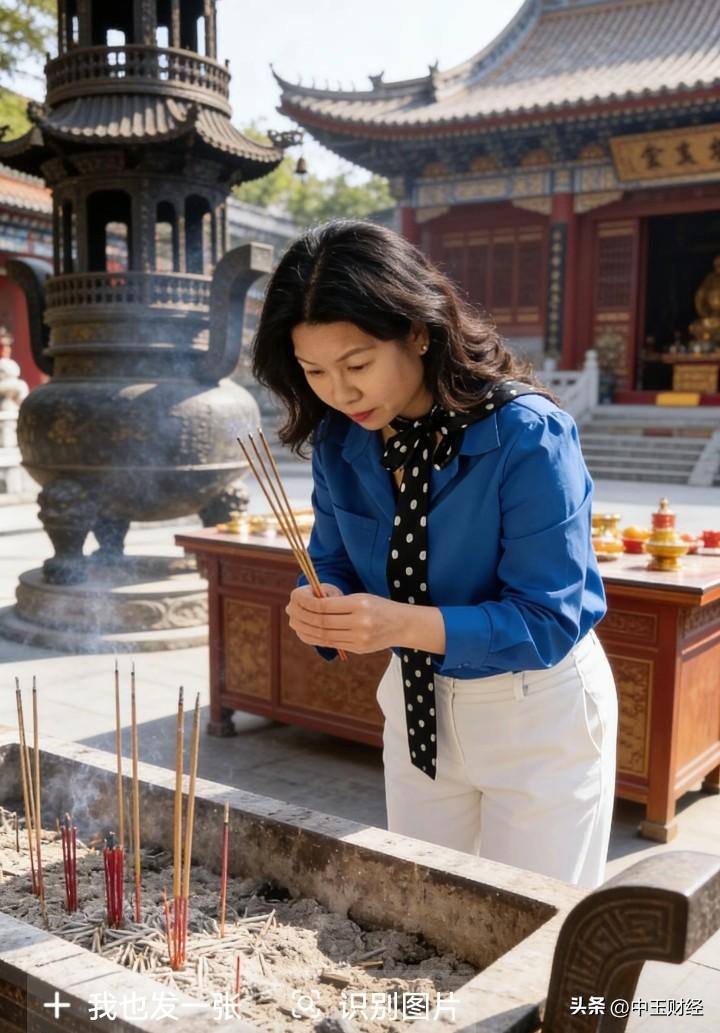 在二月二龙抬头那一天的安徽九华山，看看这位张女士虔诚的上香，他是在祈祷什么呢？学