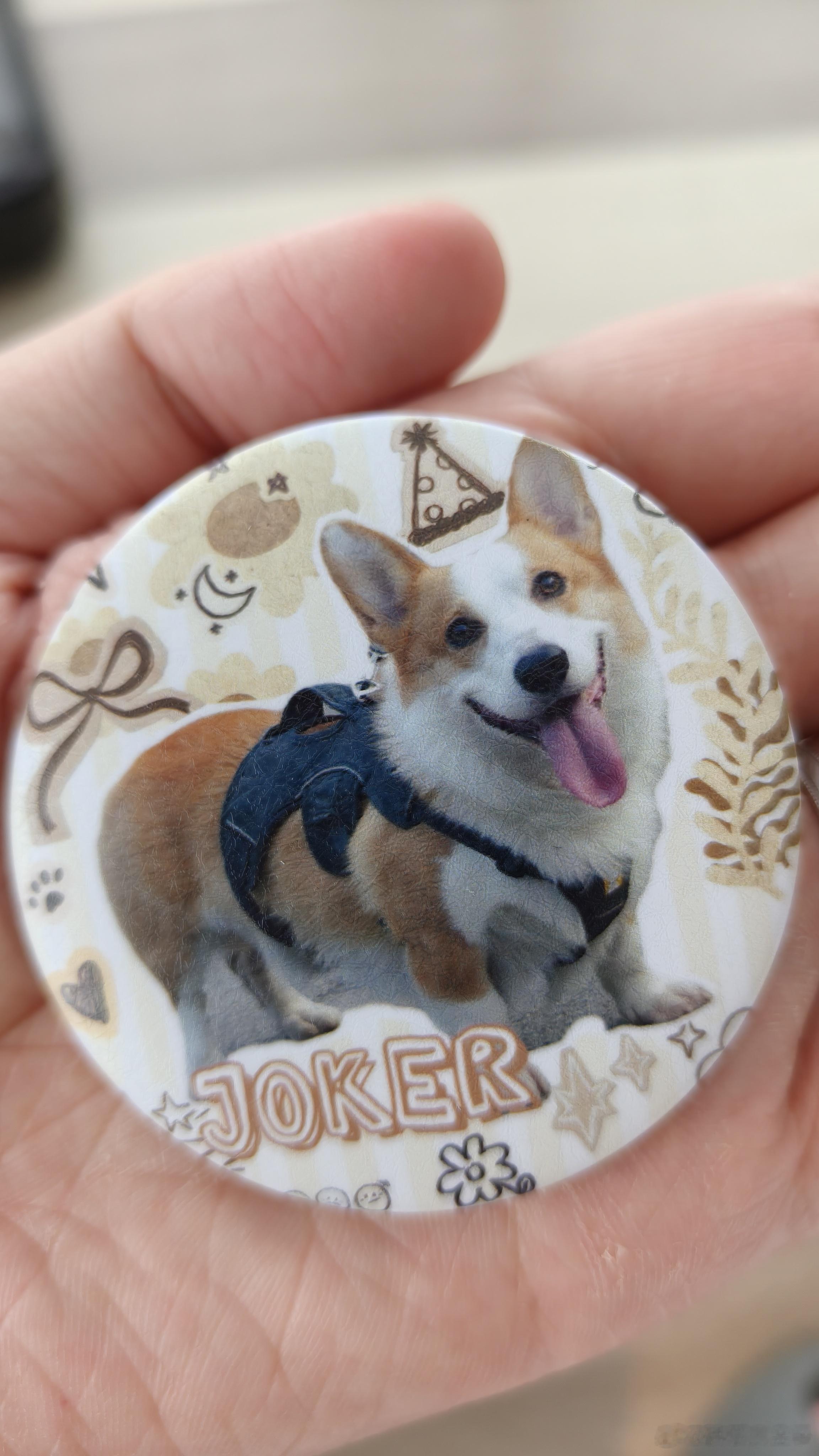 拿到Joker冰箱贴实物啦嫂子选的皮纹，很像小狗鼻子，明后天给家人们发发大金子状
