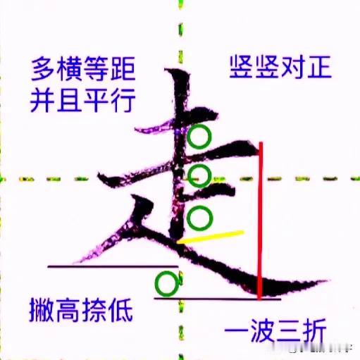 学绝招写好字:图文并茂学写字，每日为你支一招。
1.走字书写技巧，上紧下松，多横