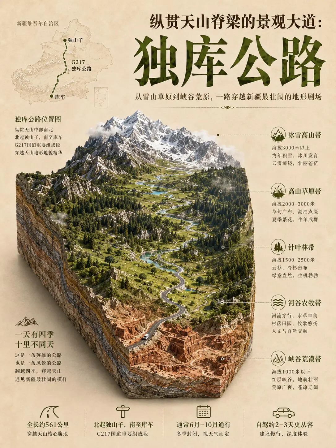 全景解读新疆独库公路。