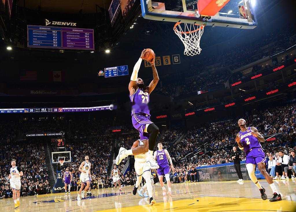 湖人大胜勇士 詹姆斯26+8+11艾顿21+5布朗尼10+3nba常规赛 NBA