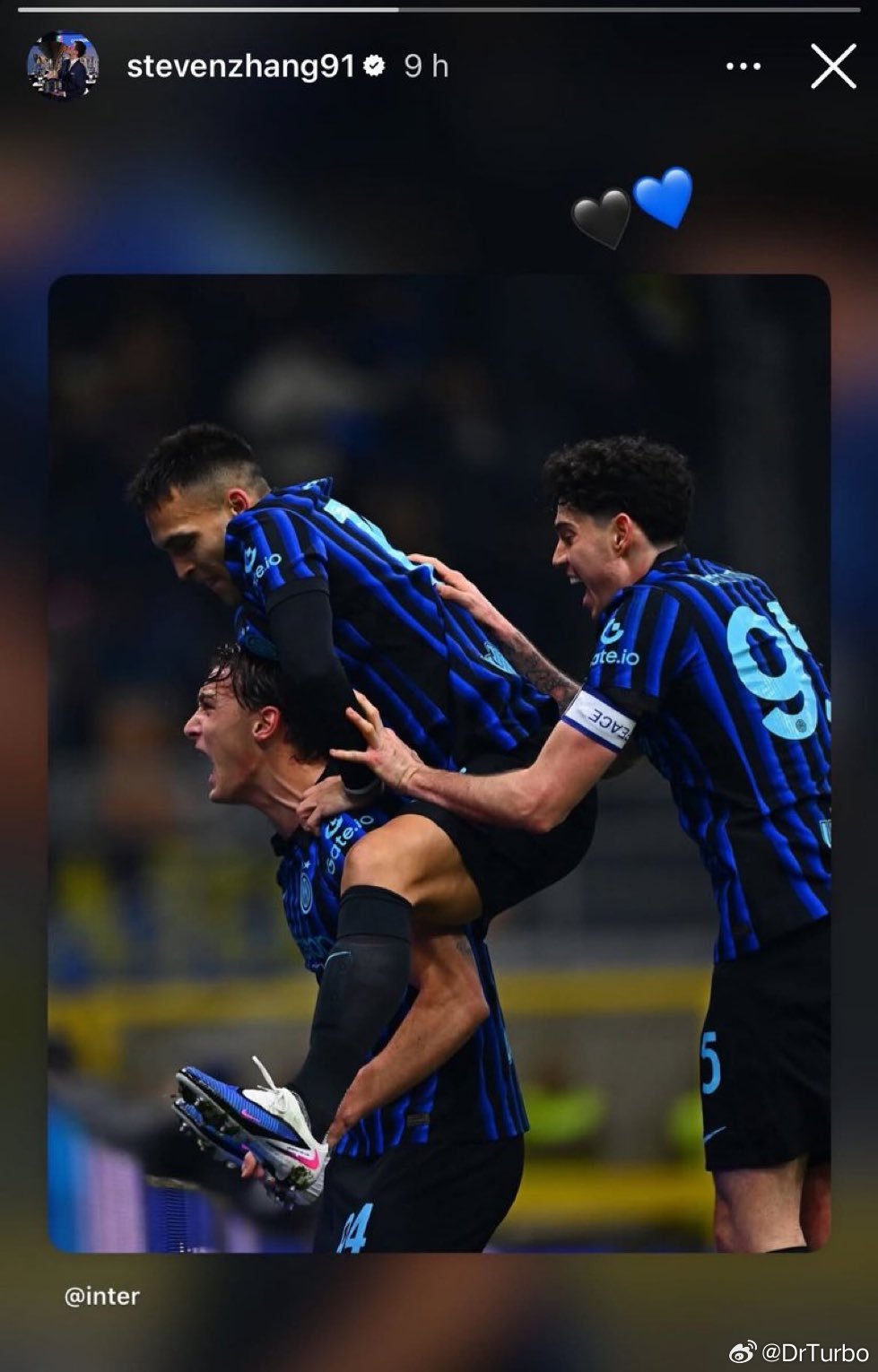 张康阳社交媒体👇国际米兰国米1比0莱切热点现场 在继续关注着国米🖤💙 