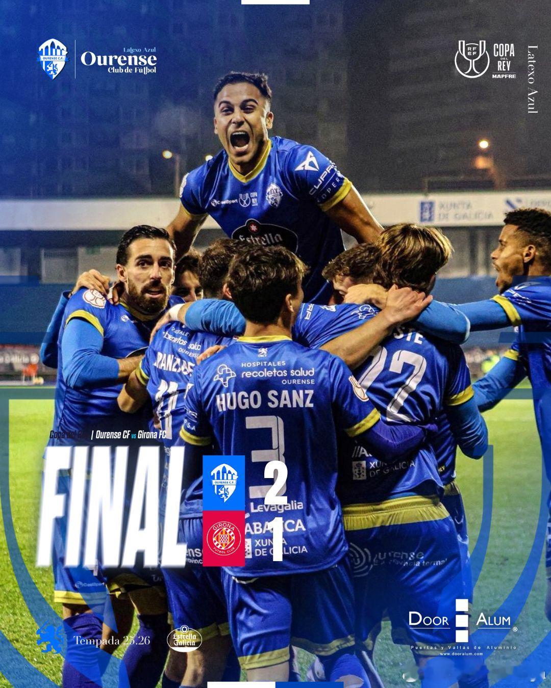 【国王杯】奥伦塞奇迹继首轮淘汰皇家奥维耶多之后，奥伦塞以2-1的比分送走了又一支