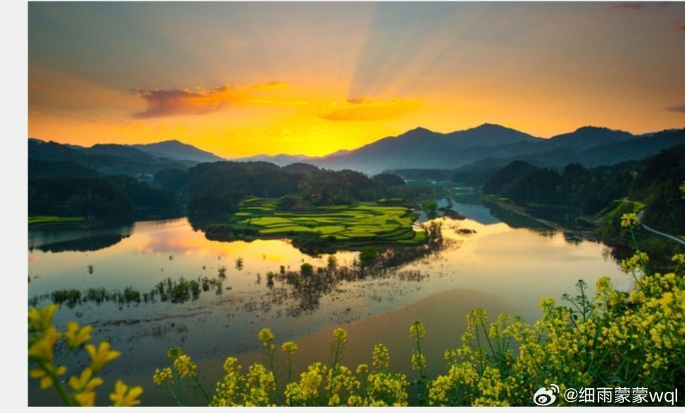 春色兴汉里 风雅胜境中我喜欢汉中的油菜花，金色花海铺到天边，风一吹就是层层叠叠的