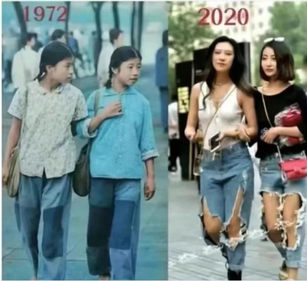 相同的是裤子都有几个洞，不同的是什么呢