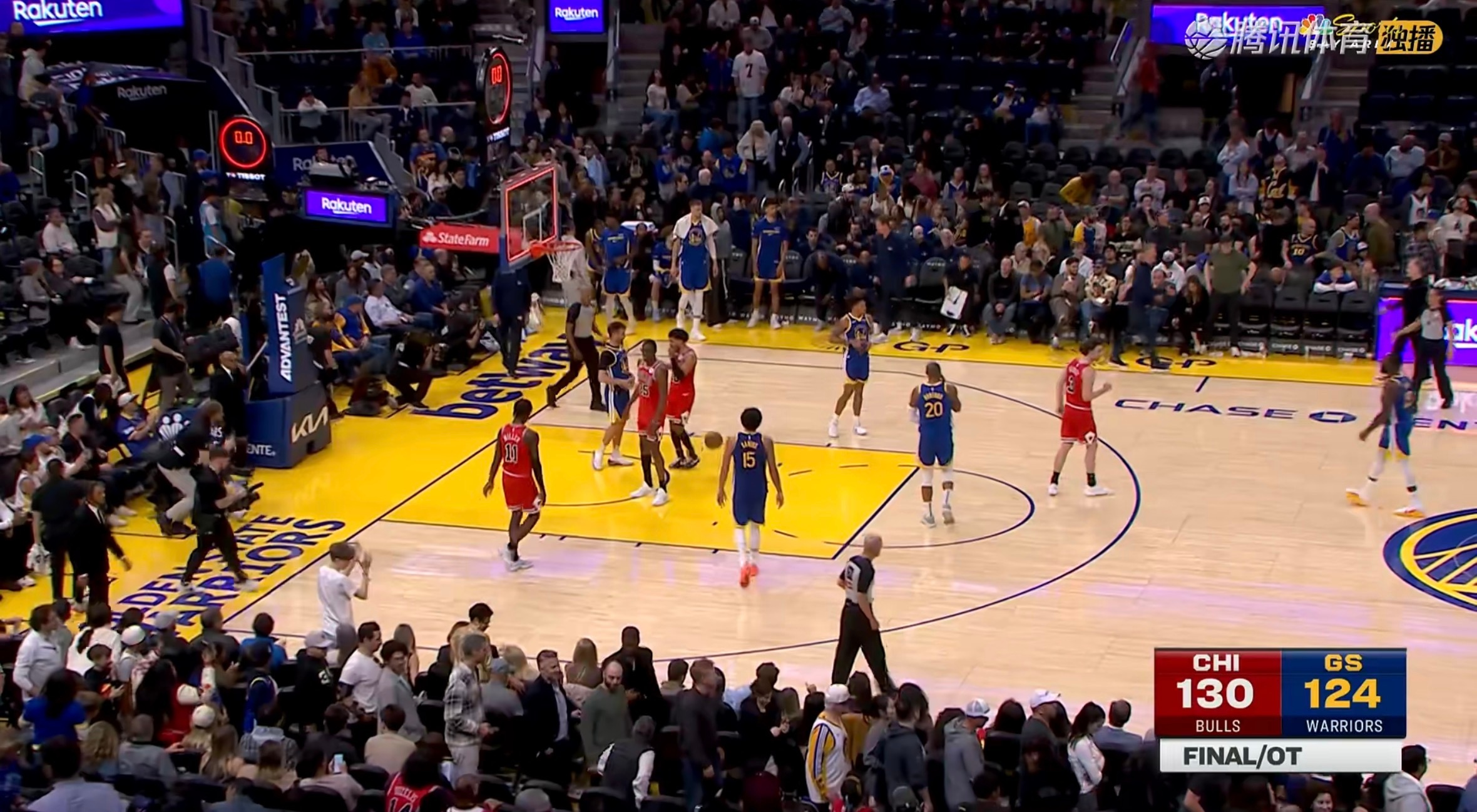 天赋差距，最终加时勇士不敌公牛，胜率跌破百分之五十，期待后面库里穆迪复出的勇士！