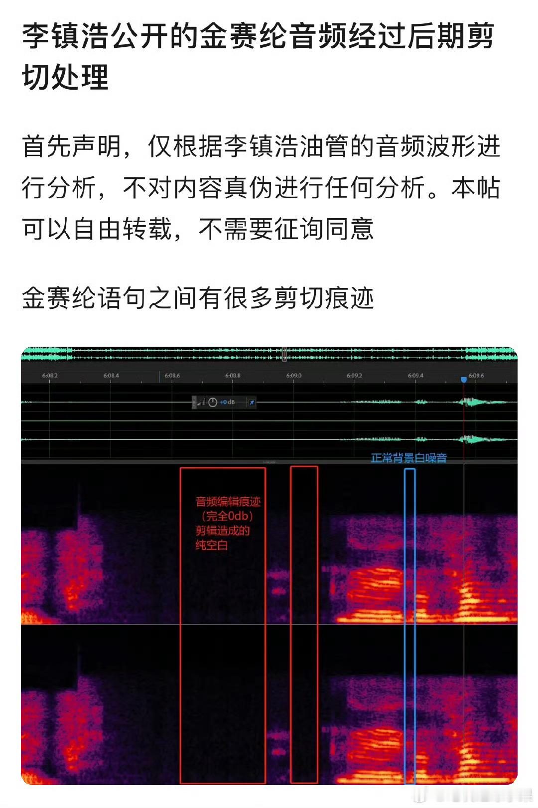 网友质疑李镇浩公开的金赛纶音频 是经过后期剪切处理的曝金赛纶在海外结婚金赛纶录音