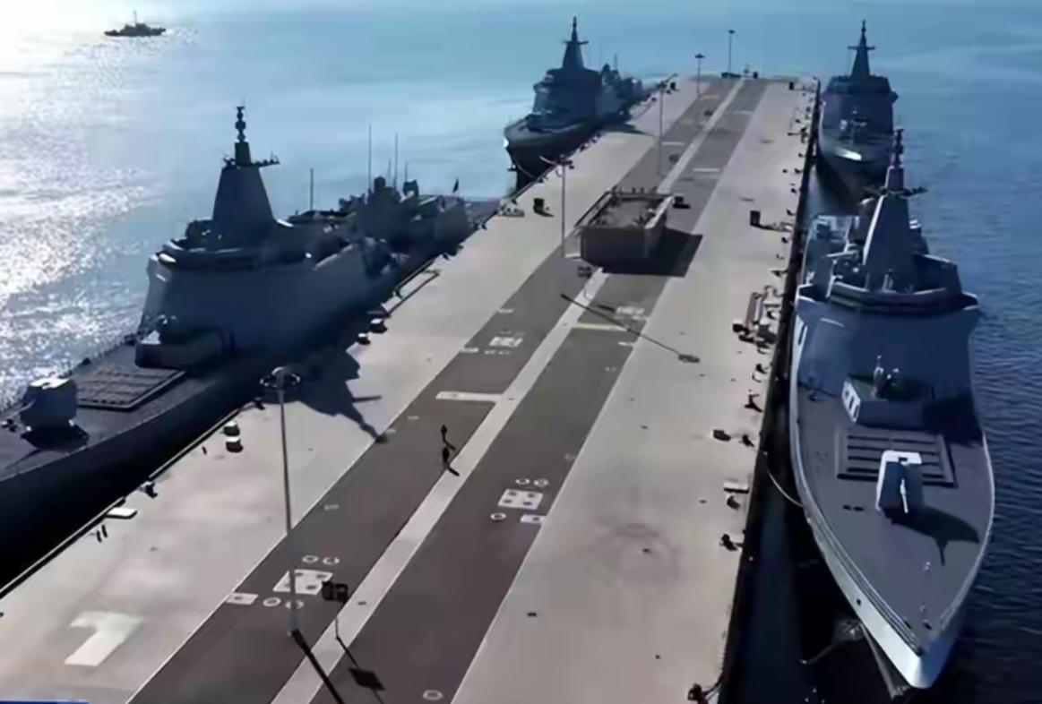 四艘万吨大驱同框，大国海军的实力尽收眼底。三十年河东，三十年河西，转眼间，北海舰