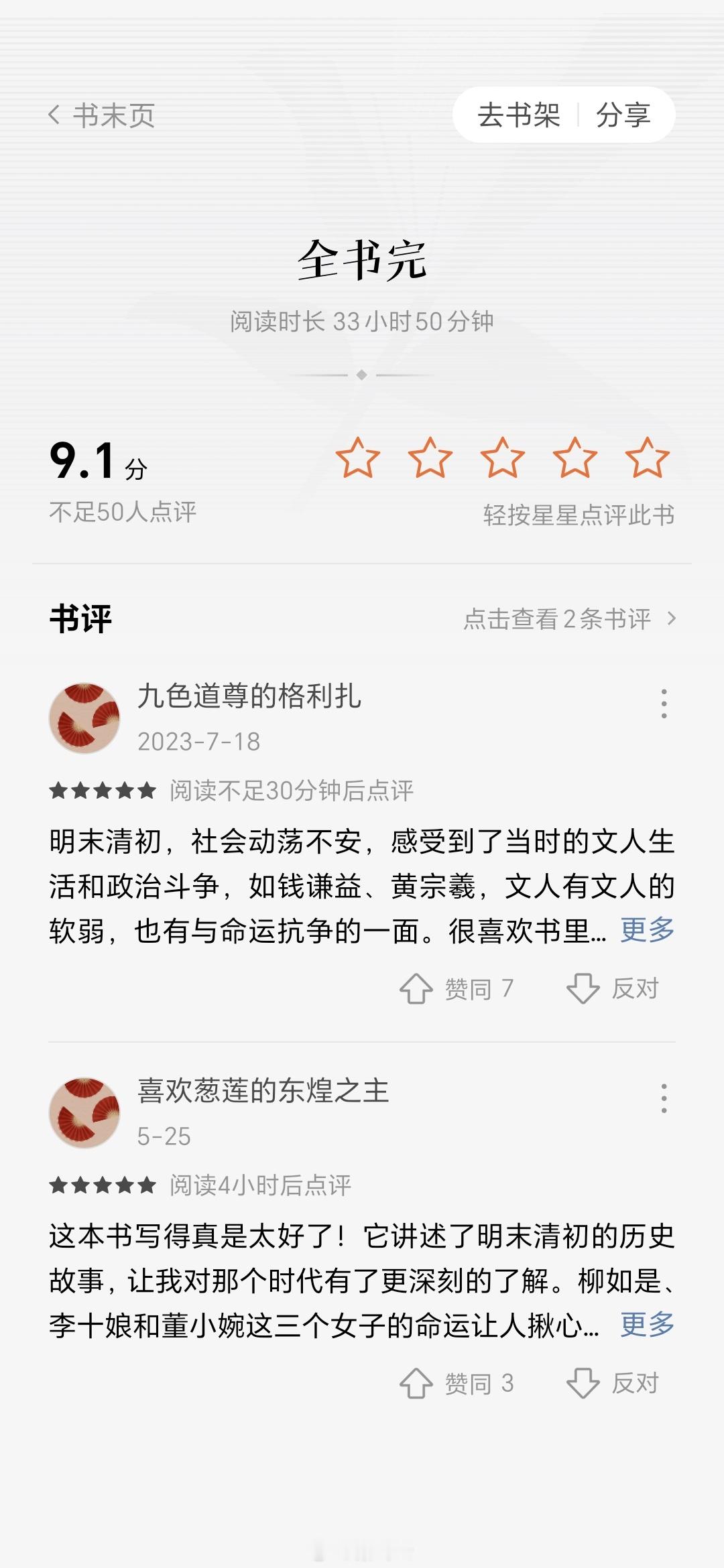 #读书# 读完《白门柳》第三部《鸡鸣风雨》。从5月9日开始，读完三部曲共用时27