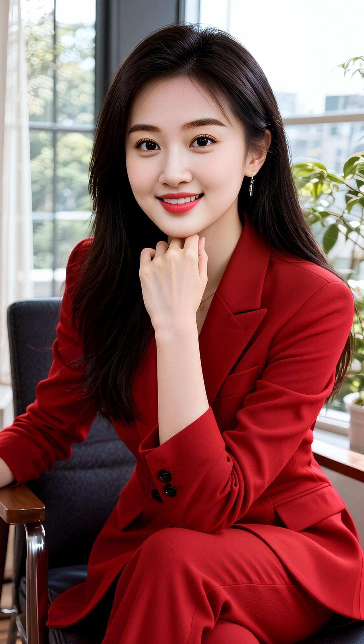 AI红装职场照 抖音ai创作 时尚气质穿搭 简约穿搭