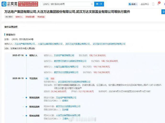 王健林及万达集团被限制高消费
昔日首富王健林成“老赖”？
万达千亿债务背后的警示