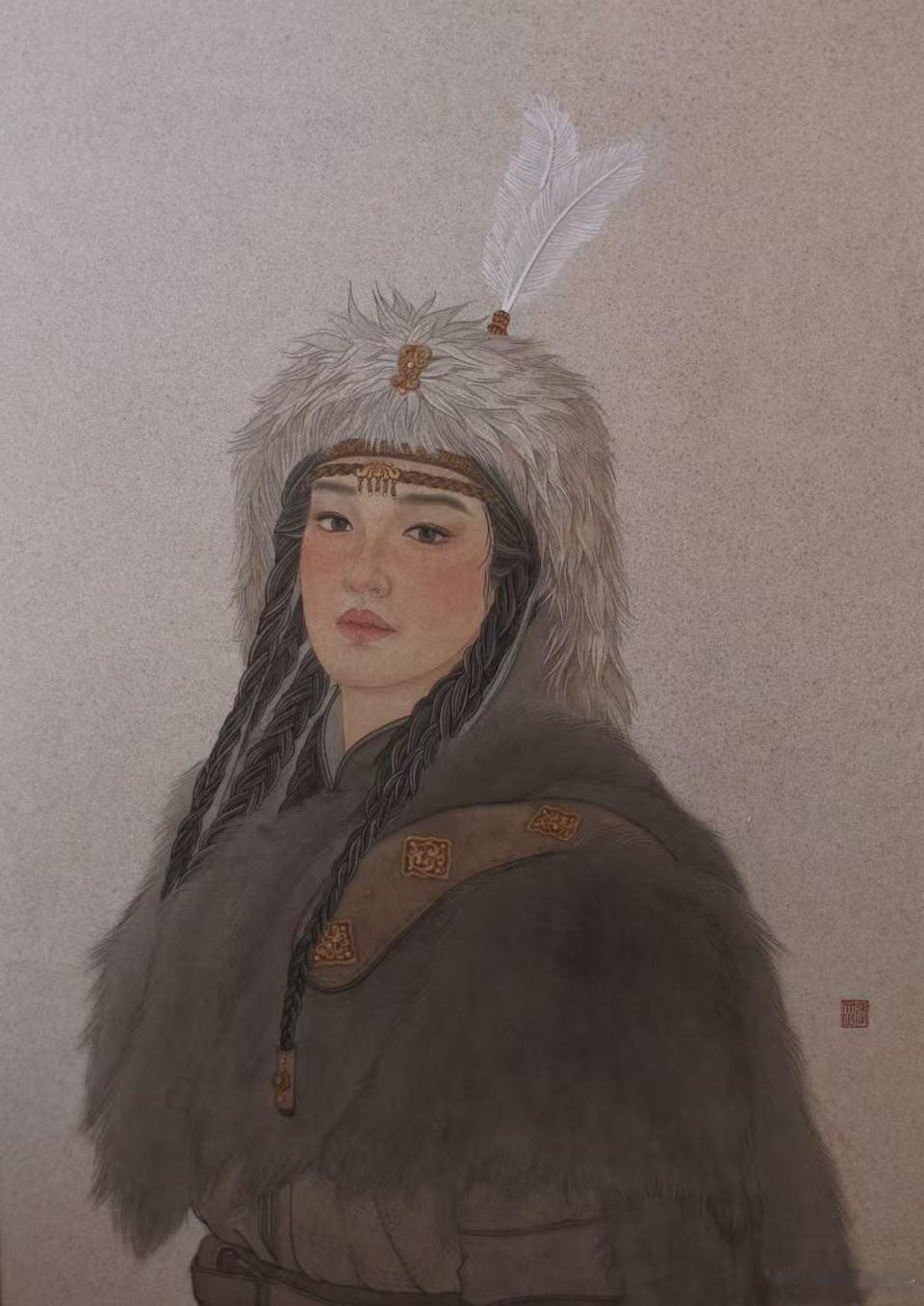 张文昕手绘射雕华筝  谁懂美术生演员的含金量！张文昕亲自下场画华筝公主，细腻的线