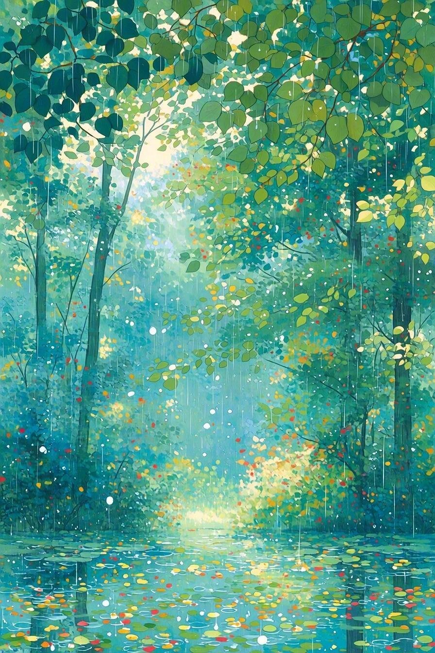 雨中山果落，灯下草虫鸣。 ​​​