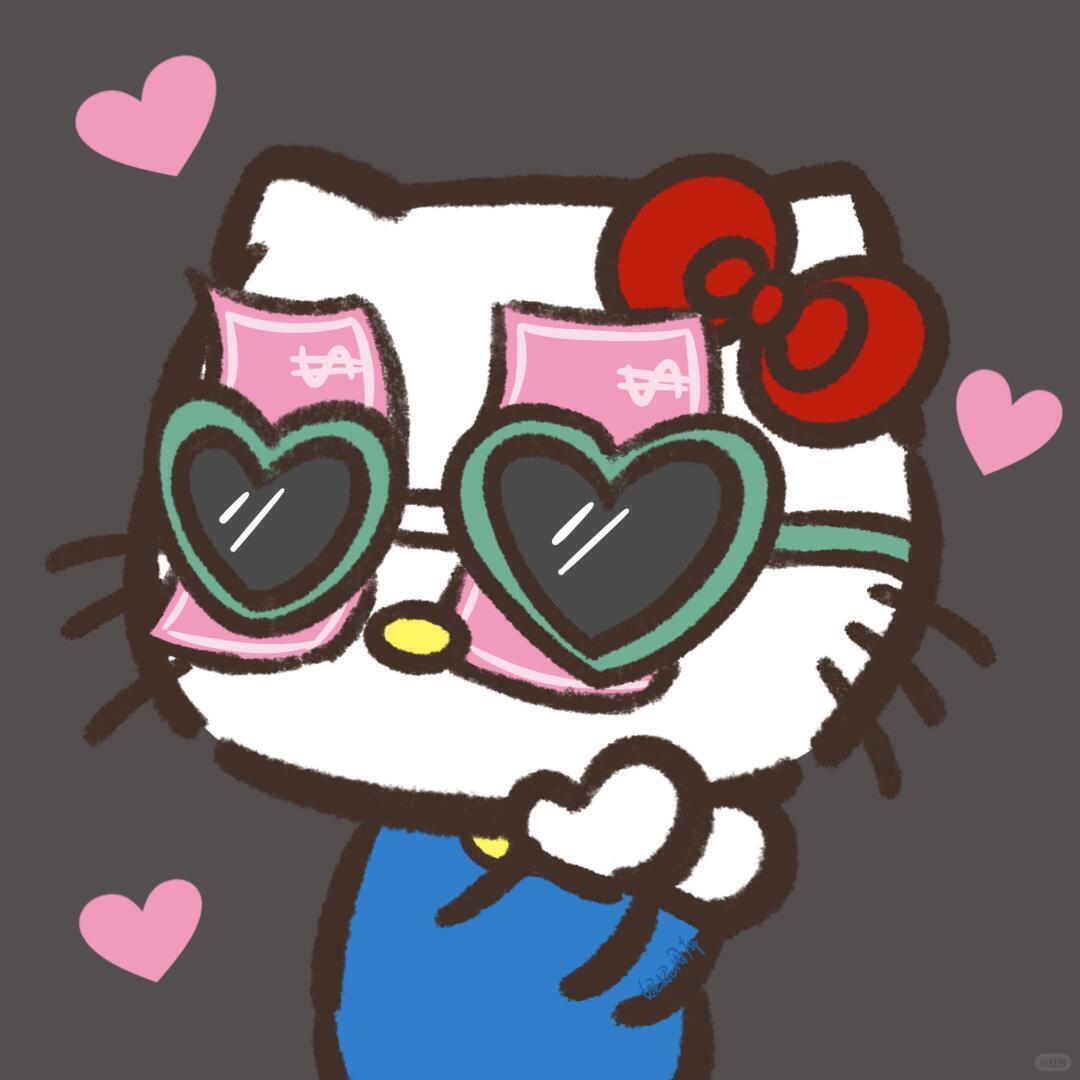 Kitty情侣头像hellokitty头像|可爱情侣头像|和对象一起用|手绘情头