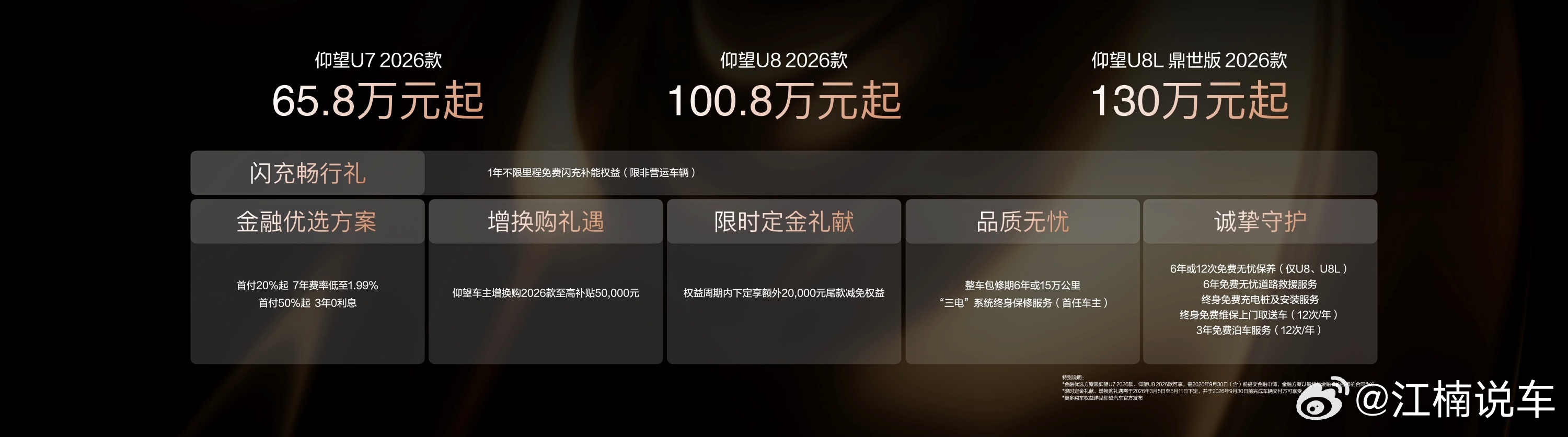 3月5日，仰望2026款旗舰矩阵携第二代刀片电池与闪充技术联袂上市。在新能源汽车