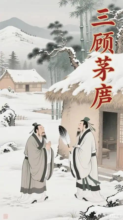 上联：请赐[作揖]
下联：三顾茅庐