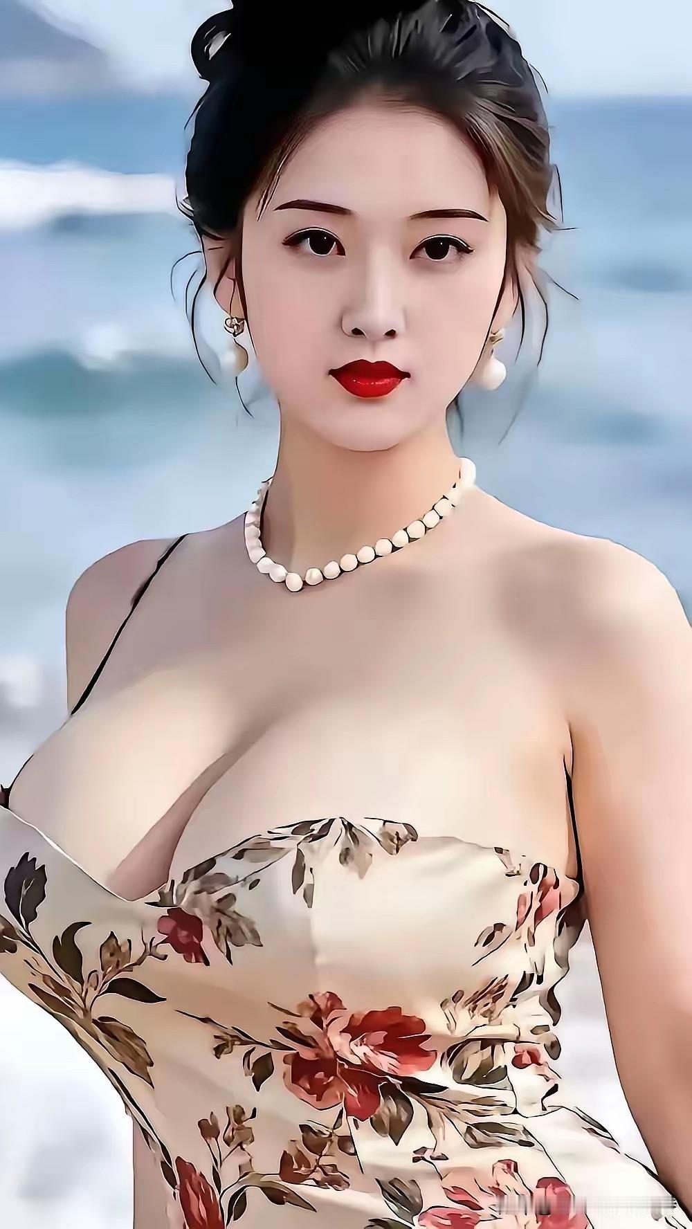 佳人颜值高到爆，
高鼻丰胸超有料。
一笑乐翻烦恼庙，
琐事全当屁气跑。
粗茶嚼出