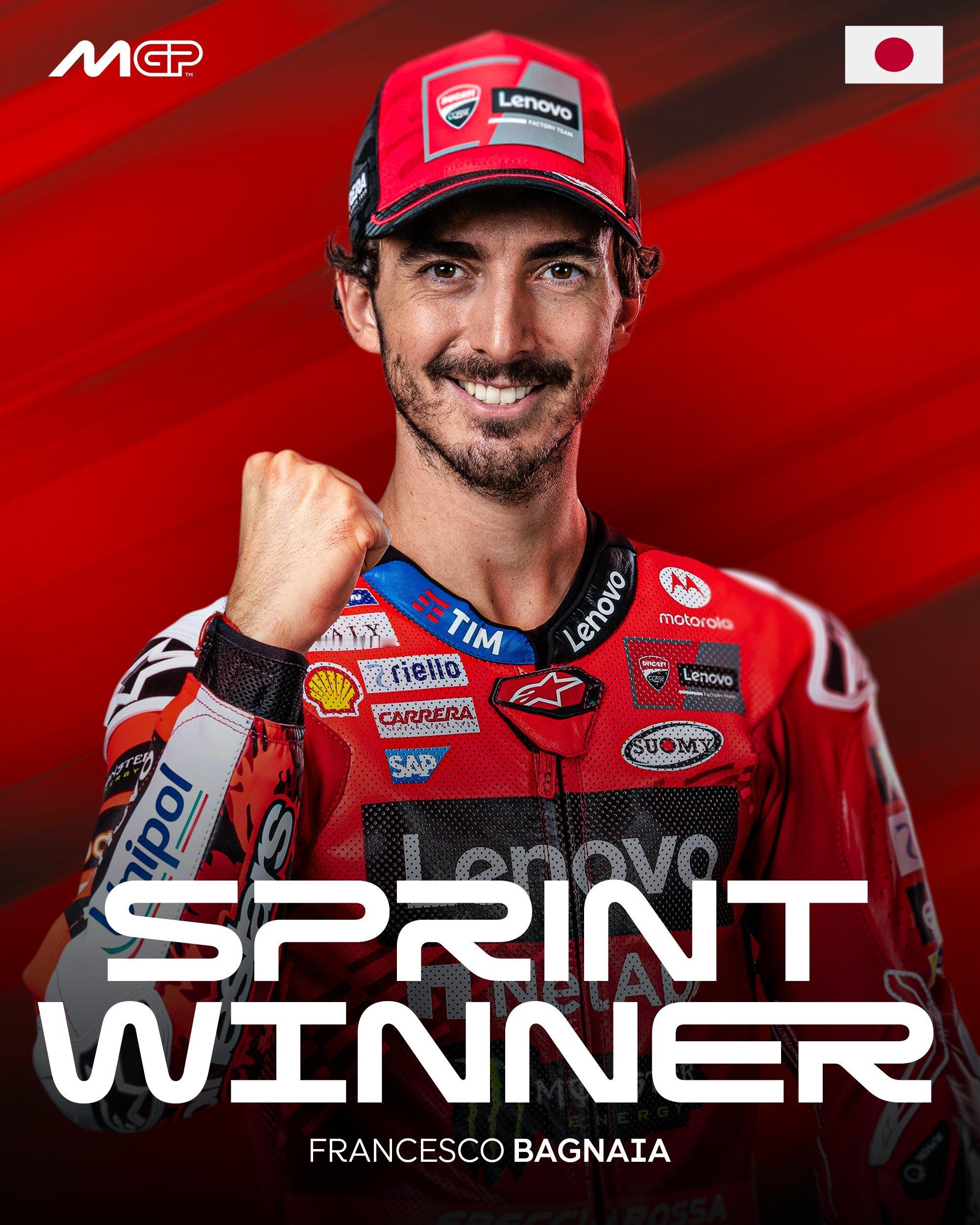巴尼亚亚拿下MotoGP日本大奖赛冲刺赛冠军！赛季首次冲刺赛胜利！马奎兹明天只要