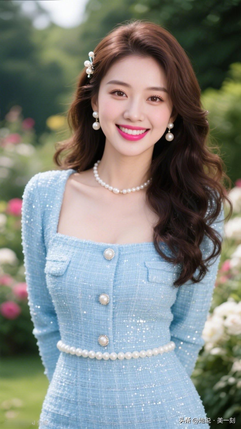 梦幻蓝裙仙女照，花海中的优雅公主👑分享手机里的随手拍