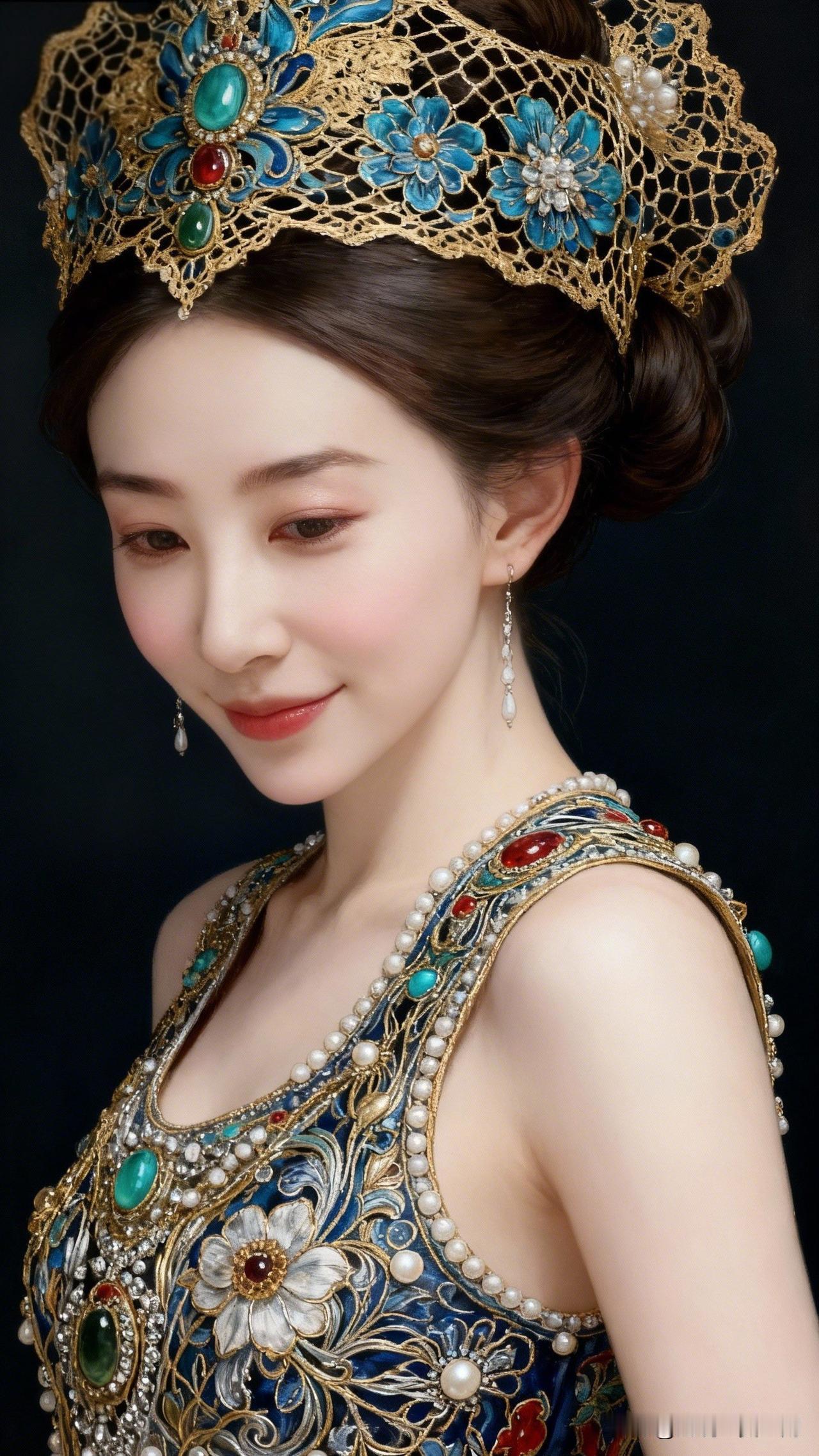 金钗映月，玉簪承露。今日份美好分享 梦幻古风美人，华丽珠宝与精致妆容的完美结合，