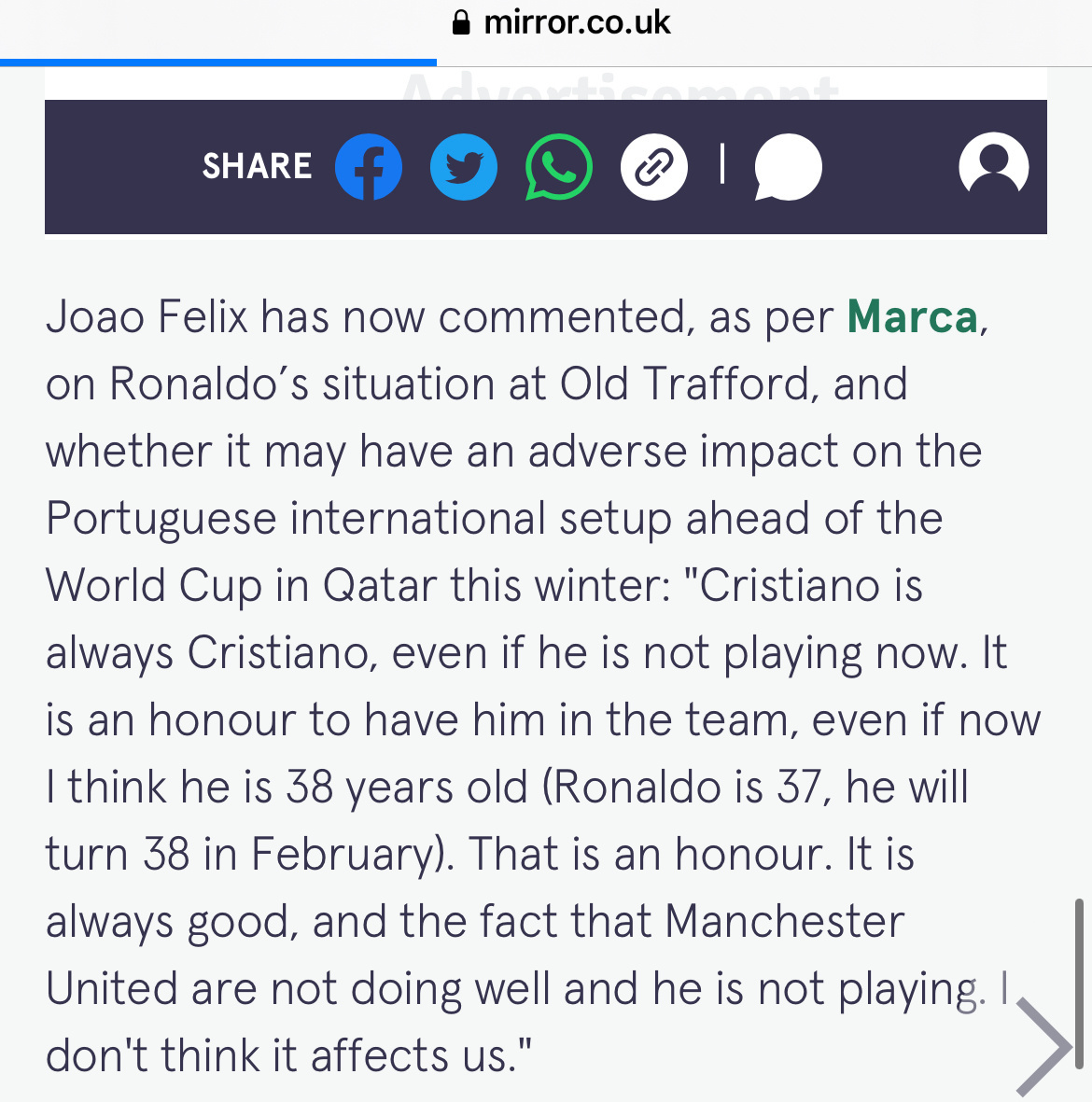 22年抬二风波最盛的时候菲利克斯说：“Cristiano永远都是Cristian