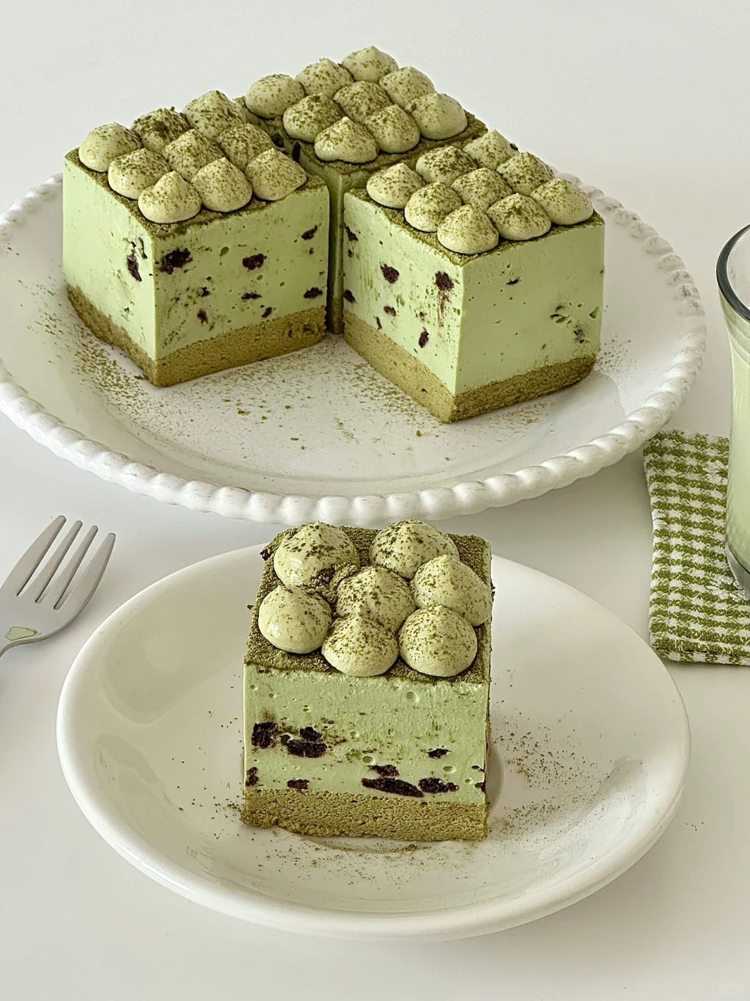 春日甜品🌱清新抹茶芝士蛋糕｜入口即化