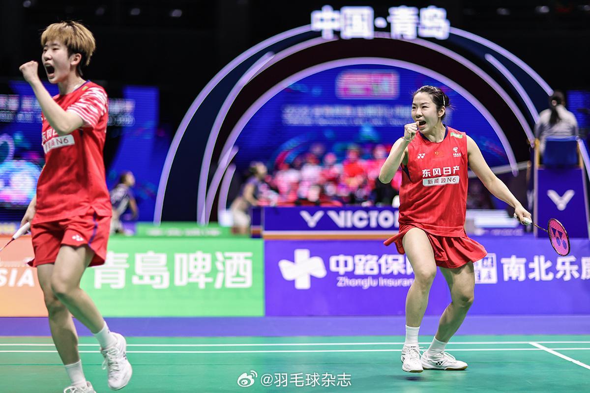 贾一凡/张殊贤2比0战胜印度一双乔莉/葛雅特莉，赛后，二人表示今天两局球都咬的非