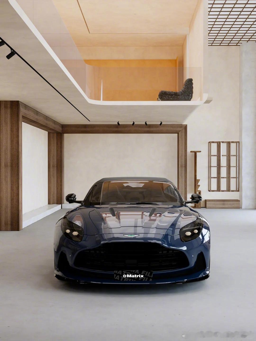 蓝灰配色的软顶阿斯顿·马丁，简直太绝了