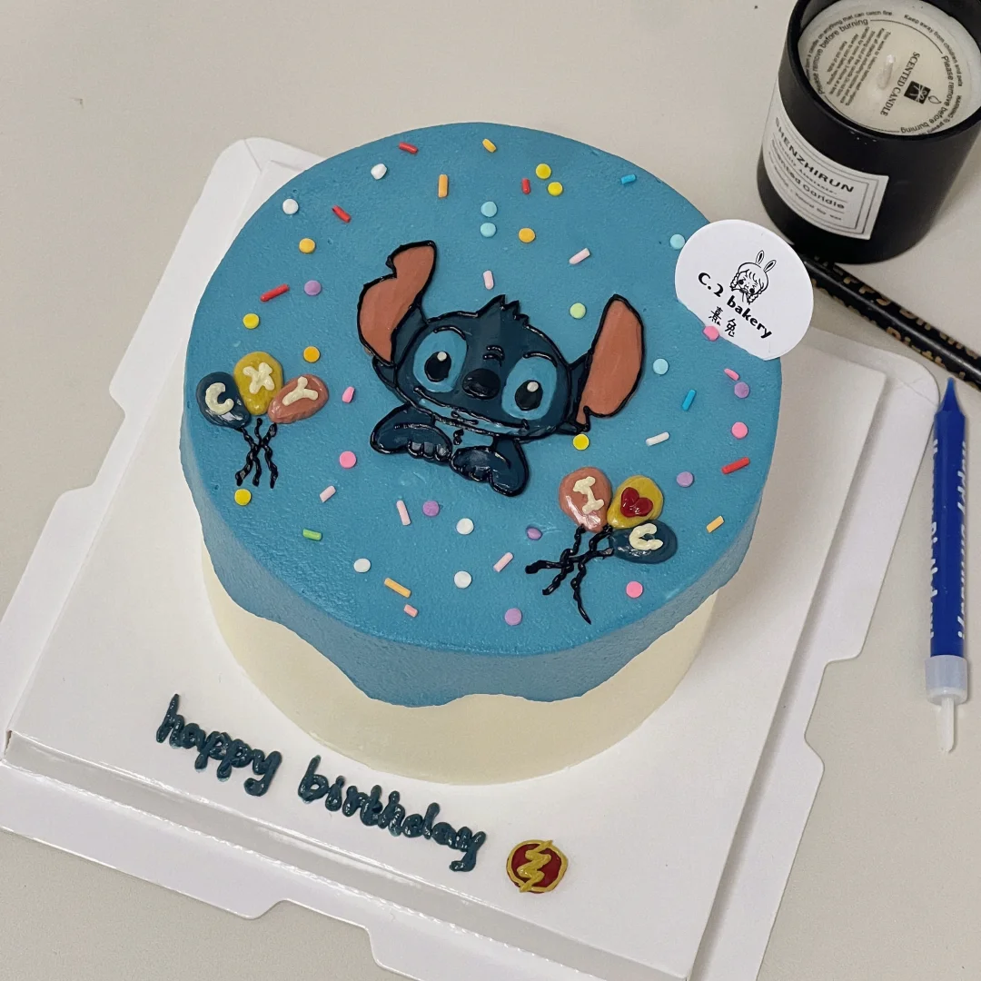 西安蛋糕💙史迪仔手绘蛋糕